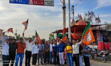 NEWS: भाजपा ने पहनाई चार राज्यों में विजय पताका, नयागांव में झूमे बीजेपी कार्यकर्त्ता, जावद चौराये पर  आतिशबाजी कर मनाई जीत की खुशी