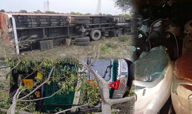 BIG BREAKING: नई स्कुटियों से भरा नया-नवेला कंटेनर, भवरासा फंटे पहुंचते ही हुआ ऐसा हादसा, की मौके पर मची भगदड़, चालक को आई चोटे, क्या है कारण...! पढ़े ये खबर