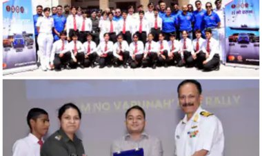NEWS: भारतीय नौसेना की कार रैली पहुंची चित्तौड़ सैनिक स्कूल, 7500 किलोमीटर की दूरी करेगी तय, कोलकाता से हुई थी रवाना, पढ़े खबर