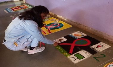 NEWS : विश्व एड्स दिवस, छात्राओं ने दिखाई अपनी कलां, रंग, रेखा और शब्दों की अभिव्यक्ति से किया सचेत और जागरूक, इन्होंने मारी बाजी, पढ़े खबर