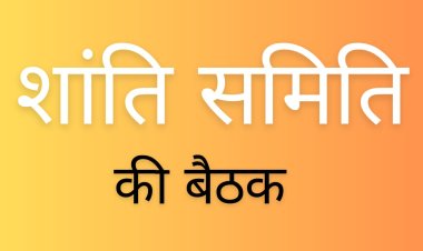 NEWS : जिला स्तरीय शांति समिति की बैठक के समय में बदलाव, बुधवार शाम पहुंचे सभी सदस्य, डिप्टी कलेक्टर ने किया ये आग्रह, पढ़े खबर