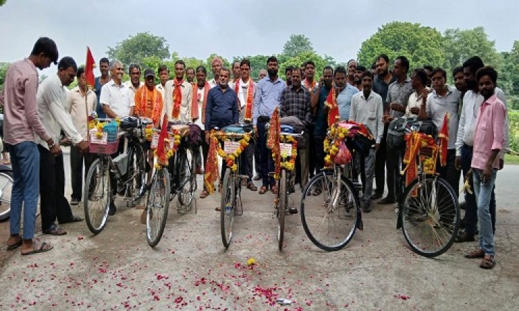 NEWS : ग्राम भाटखेड़ी से वैष्णोदेवी तक साइकिल यात्रा, नगर भ्रमण के बाद भक्त हुए रवाना, 1300 किलोमीटर का होगा ये सफर, पढ़े खबर