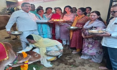 NEWS : नीमच में महिलाओं ने मनाई गोपाष्टमी, गौमाता को पहनाई पुष्पमाला, ओढ़ाई चुनरी, नपाध्यक्ष स्वाति चौपड़ा ने कहां- गौ पूजन से प्राप्त होता है देवी-देवताओं का आशीर्वाद, पढ़े खबर