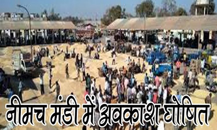 NEWS : त्यौहारों के चलते नीमच मंडी में अवकाश घोषित, इतने दिनों तक नीलामी कार्य रहेगा बंद, व्यापारी संघ ने दी जानकारी, तो किसान भाईयों से भी की अपील, पढ़े खबर
