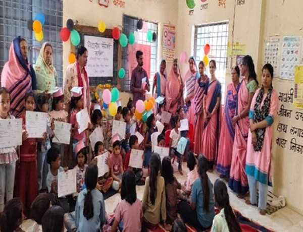 NEWS : चिताखेड़ा सेक्टर में आँगनवाड़ी बच्चों की विद्या आरम्भ सेरेमनी का भव्य आयोजन, रिपोर्ट आजाद मंसूरी।